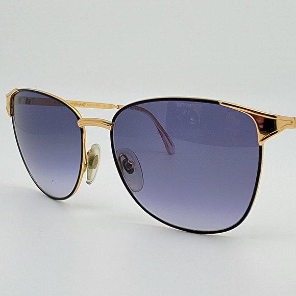 Laura Biagiotti T601/S P05 Gold Black Frame Blue Gradient Lens Sunglasses Italy
